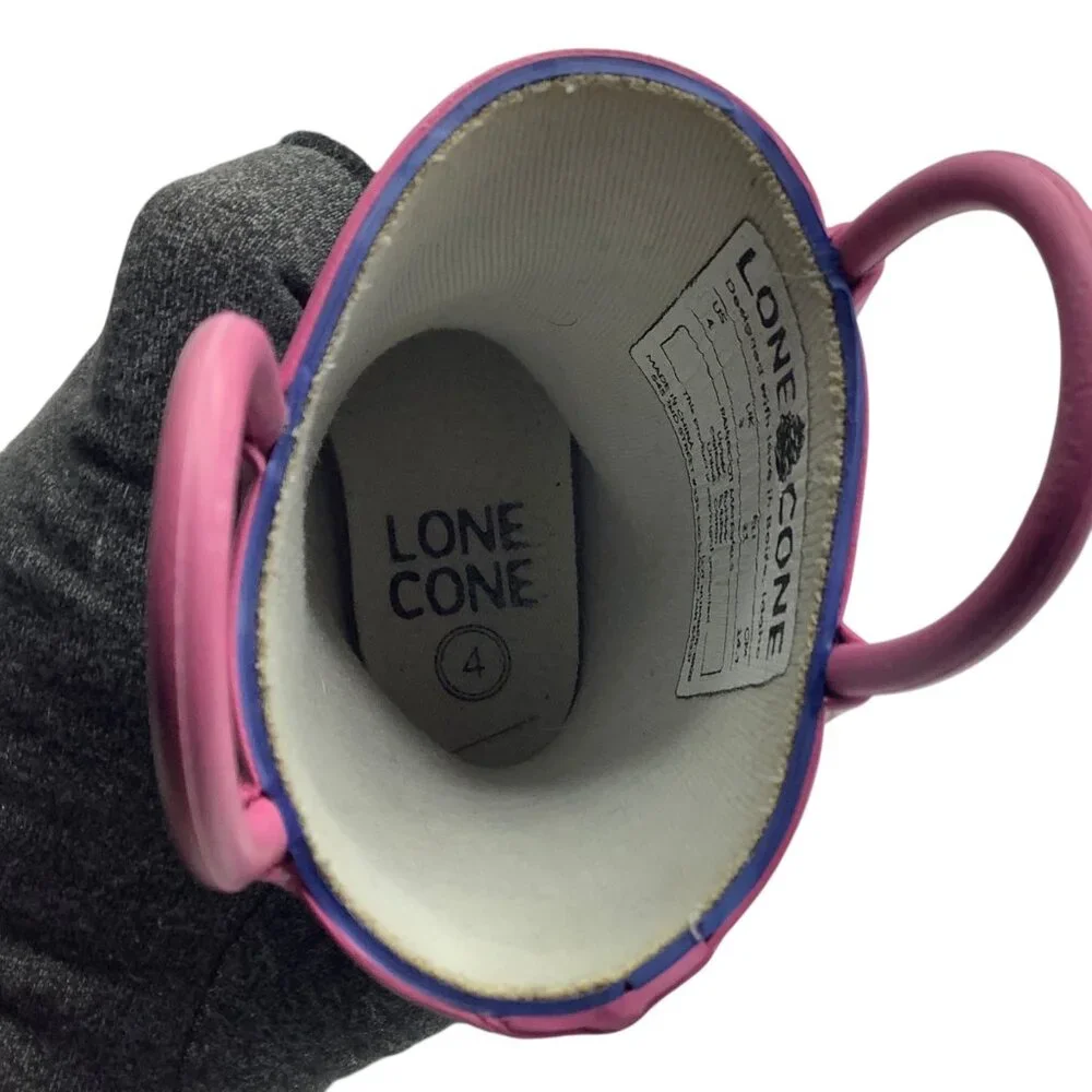 Lone Cone Kids Rain Boots Rainbow‎ Print Navy Pink Rubber US 4 Toddler